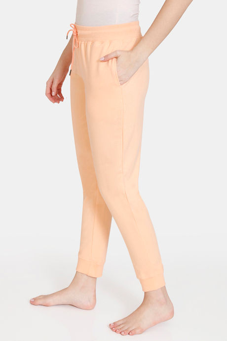 Zivame Soft Terry Fabric Knit Cotton Lifewear Pants - Peach Nectar — image 2